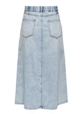 Jupe en jean Only Mindy midi lavage clair pour femme.