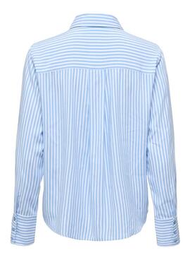 Chemise Only Berit bleue et blanche pour femme
