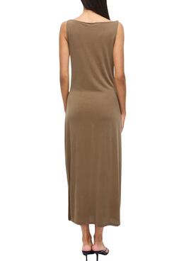 Robe midi marron pour femme de la marque Vila Vimodala.