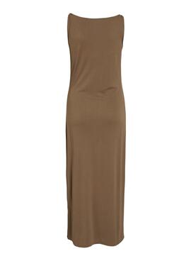 Robe midi marron pour femme de la marque Vila Vimodala.