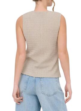 Veste Only Ilse en structure beige pour femme