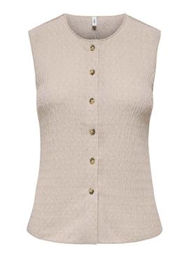 Veste Only Ilse en structure beige pour femme