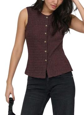 Veste Only Ilse en structure marron pour femme.