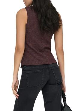 Veste Only Ilse en structure marron pour femme.