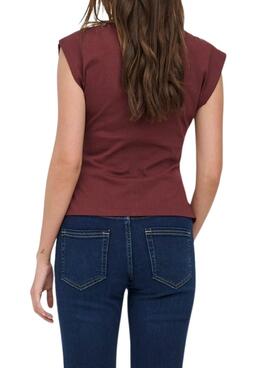 Top Only Marie froissé grenat pour femme