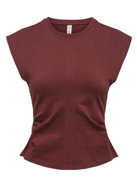 Top Only Marie froissé grenat pour femme