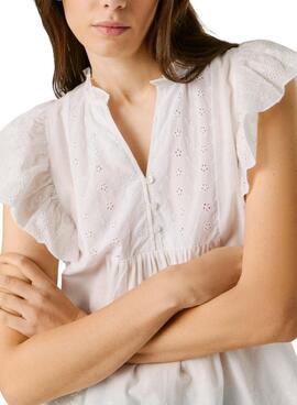 Chemisier Pepe Jeans Daki blanc pour femme