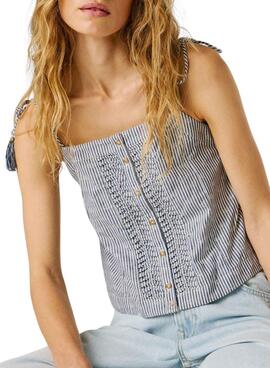 Haut Pepe Jeans Agny bleu pour femme