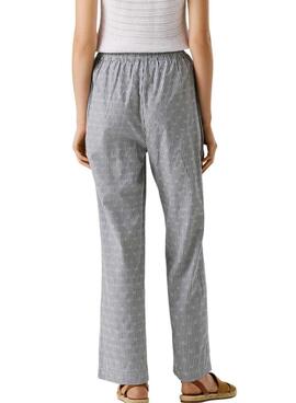 Pantalon Pepe Jeans Claribel rayures bleu pour femme