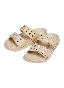 Sandales Pepe Jeans Ocean Studs beige pour femme