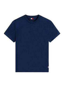 T-shirt Tommy Jeans Waffle bleu pour homme.