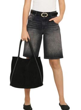 Short en jean Bermuda Only Mate noir pour femme