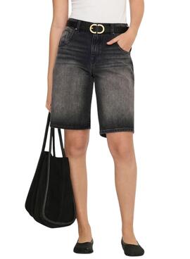 Short en jean Bermuda Only Mate noir pour femme
