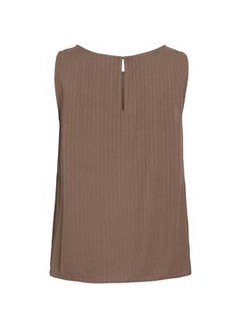 Top Vila Vizina marrón pour femme