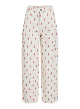 Jean blanc Vila Viemma avec des broderies pour femme