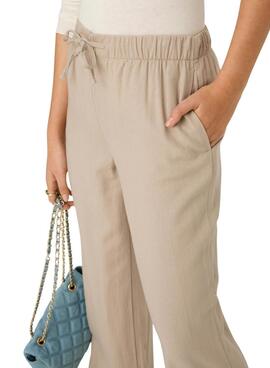 Pantalon Only Goa beige pour femme.