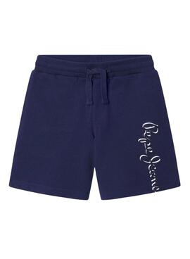 Short Pepe Jeans Michael bleu marine pour enfant.