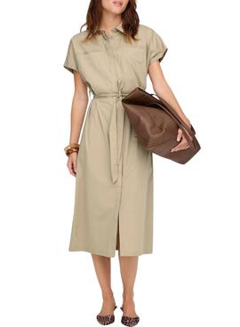 Robe Only Tanny beige pour femme