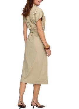Robe Only Tanny beige pour femme
