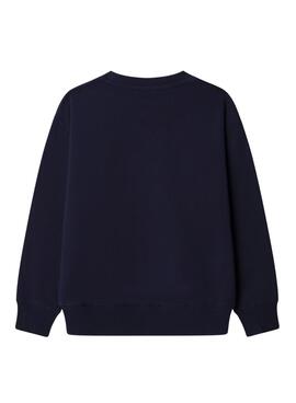Sweat à capuche Pepe Jeans Michael logo bleu marine pour garçon