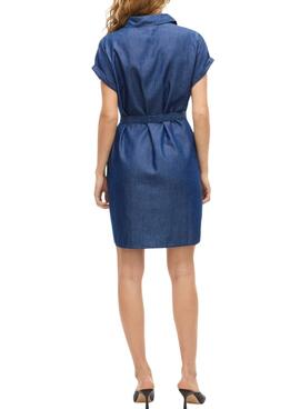 Robe Vila Vinori en denim bleu foncé pour femme