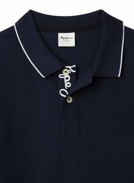 Polo Pepe Jeans Hayden de base bleu marine pour enfant.