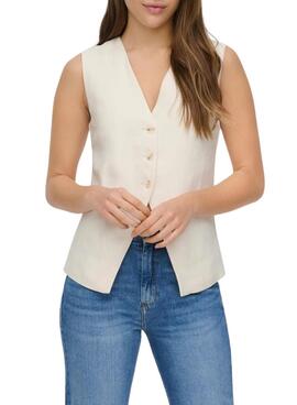 Gilet blanc Only Tila pour femme