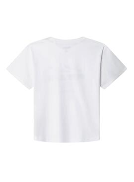 T-shirt Pepe Jeans Carter imprimé logo blanc pour enfant
