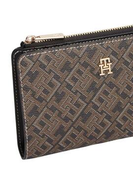 Portefeuille Tommy Hilfiger Monoplay Icon marron pour femme