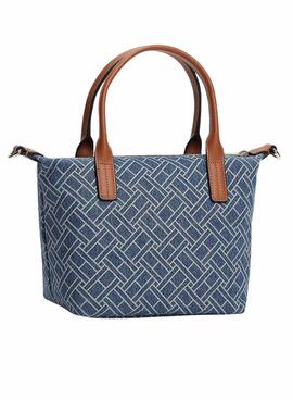 Sac à main Tommy Hilfiger Popette monogramme mini bleu pour femme