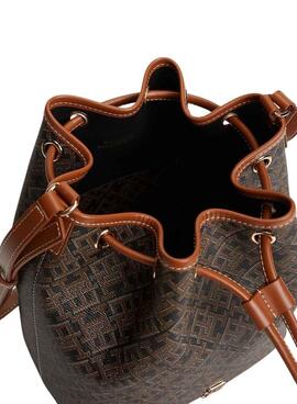 Sac à main Tommy Hilfiger Monoplay Bucket marron pour femme