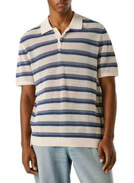 Polo Pepe Jeans Florian à rayures bleues pour homme