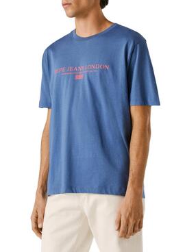 T-shirt Pepe Jeans Summer Logo bleue pour homme