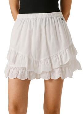 Jupe pantalon Pepe Jeans Camila blanc pour femme