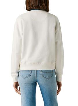 Sweatshirt Pepe Jeans Maat blanc pour femme