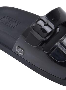 Tongs Tommy Jeans Confort Jelly avec des boucles noires pour femme