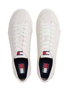 Sneakers en cuir Tommy Jeans Archive avec logo blanc pour homme