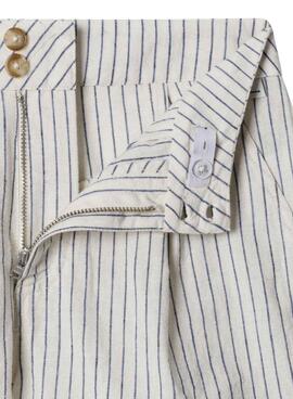 Shorts Pepe Jeans Izzy en rayas diplomáticas beige para niña.