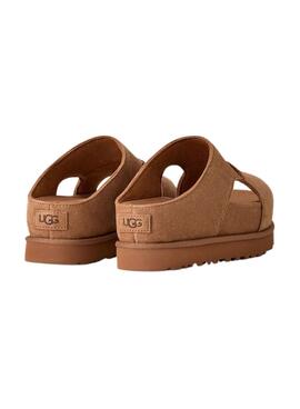 Sandales UGG Goldenstar Hi Cutout Slide Chestnut pour femme.
