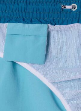 Maillot de bain Pepe Jeans avec logo imprimé en bleu pour garçon