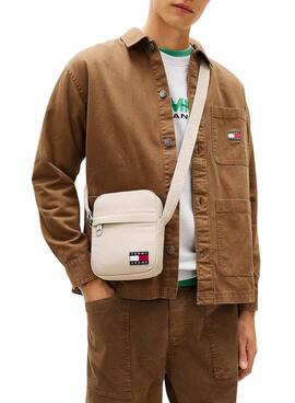 Sac Tommy Jeans reporter Essential Ripstop beige pour homme