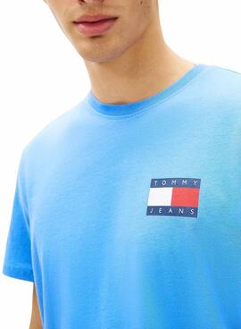 Maillot Tommy Jeans Essential Flag bleu pour homme