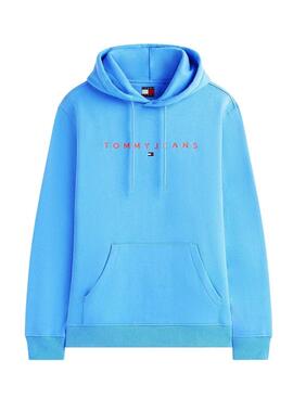 Sweat-shirt Tommy Jeans Linear Logo bleu pour homme