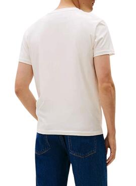 T-shirt Tommy Jeans Big Flag beige pour homme