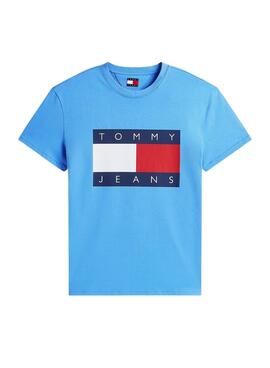 T-shirt Tommy Jeans Big Flag bleu pour homme