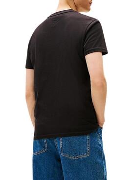 T-shirt Tommy Jeans Big Flag noir pour homme