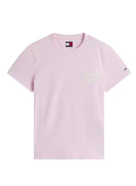 T-shirt Tommy Jeans Bubble rose pour femme