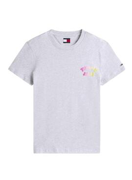 T-shirt Tommy Jeans Bubble gris pour femme