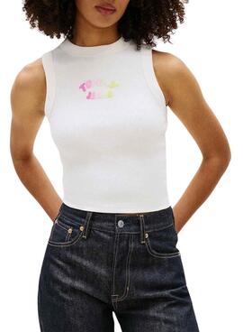 Haut Tommy Jeans Bubble blanc pour femme