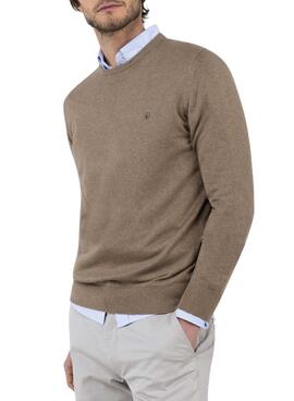 Maillot Le Ganso col rond gris taupe pour homme
